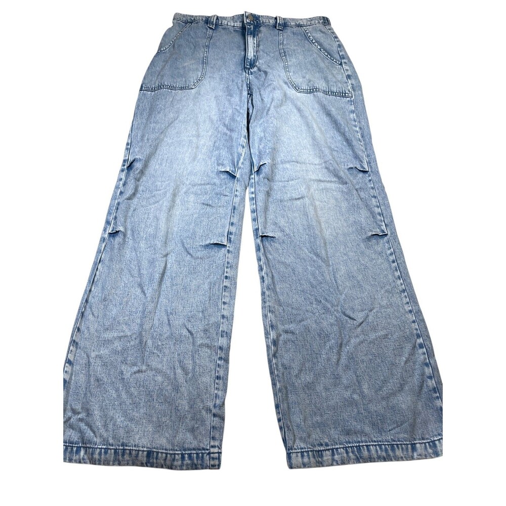 Sincerely Jules Jeans Womens 9 x 29 Blue Denim Lyocell Pockets Mid-Rise Wide Leg